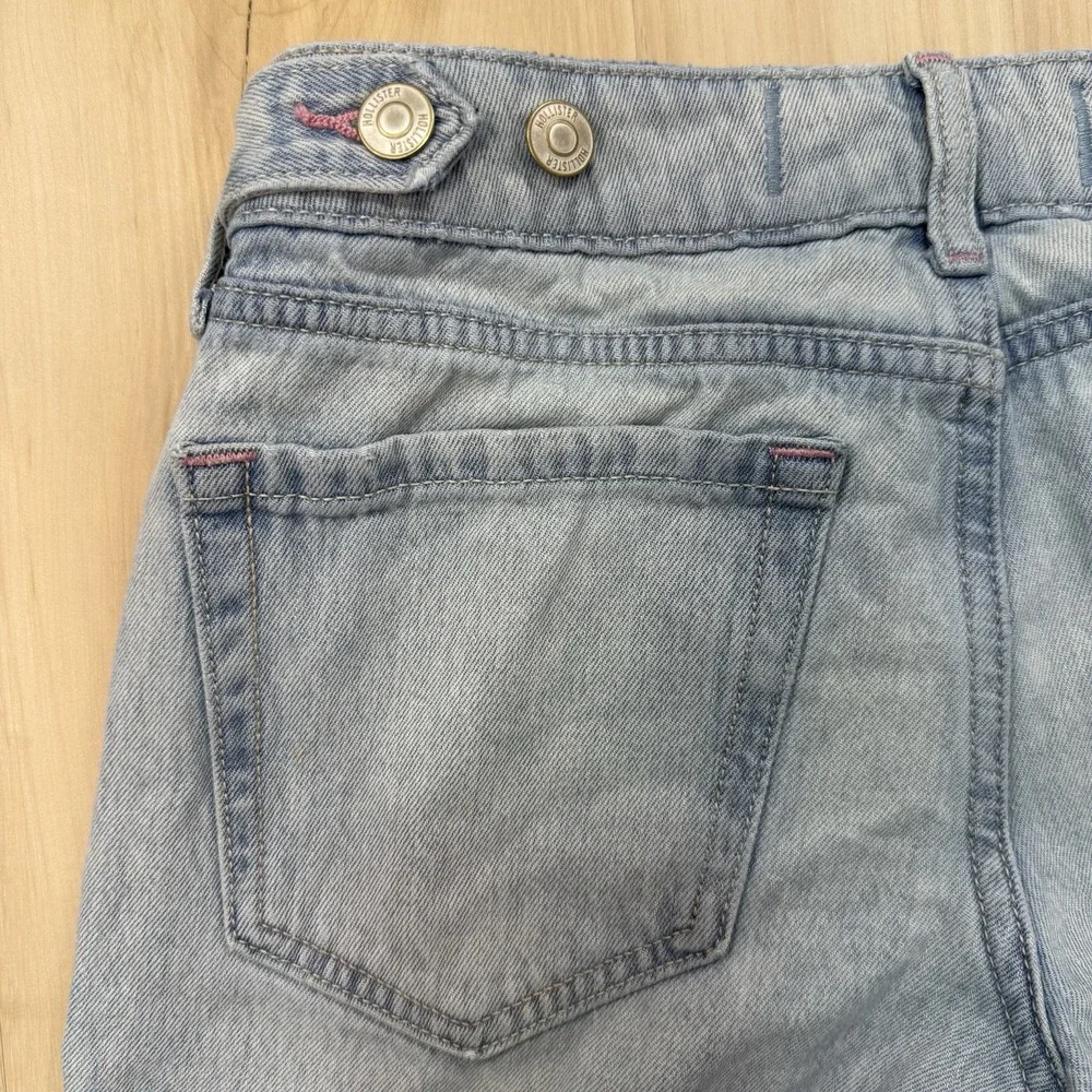 Hollister Low Rise Baggy Jeans Women's Size 23 Short Faded Blue Wide Leg Pants